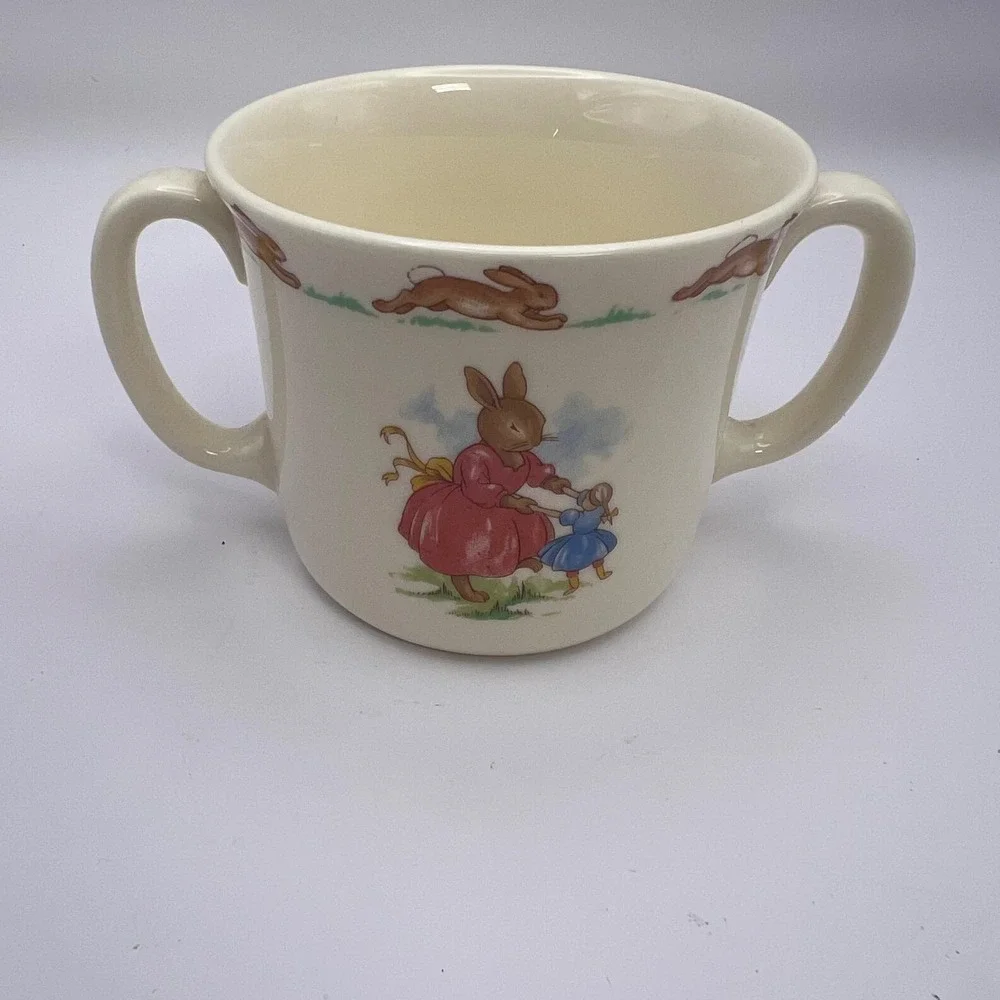 Royal Doulton Bunnykins 7 Pc‎ Lot Plates Cups Mug Coin Bank Vintage